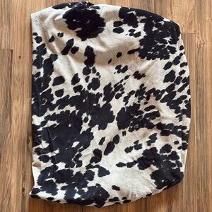 Black Cow Print Crib Sheet